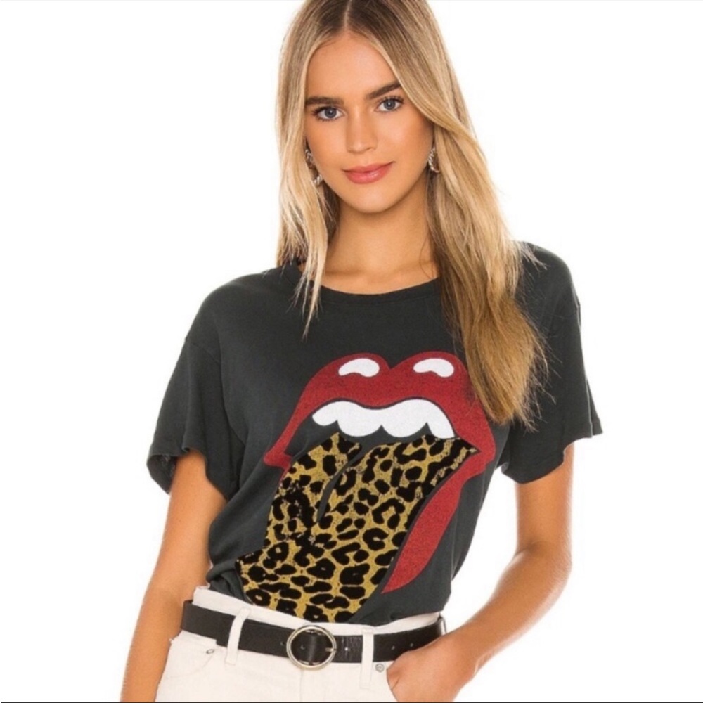Daydreamer Rolling Stones Leopard Tongue Tee